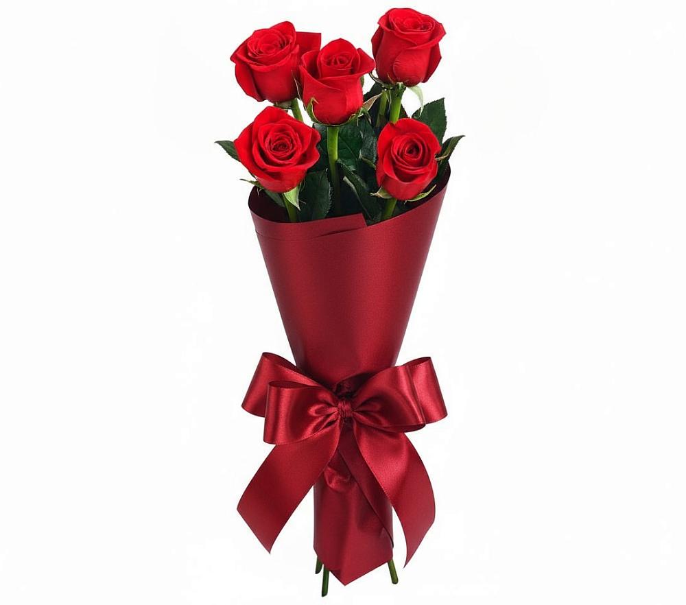 Букет 5 Красных роз Эдлесс Лав в Яшкуле