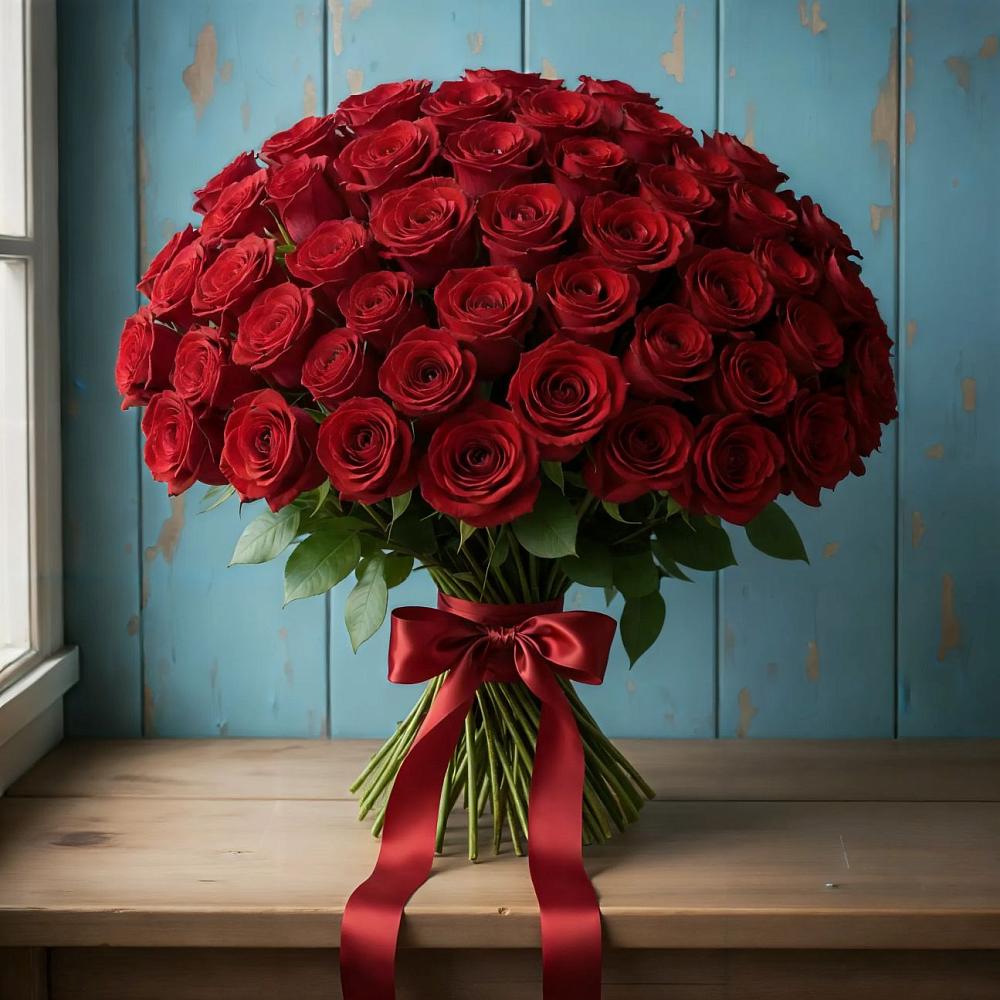 Букет Красные розы Блэк Меджик в Яшкуле