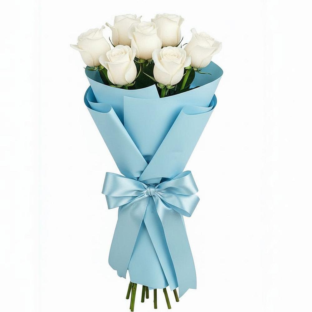 Букет 7 белых роз Проуд в Яшкуле