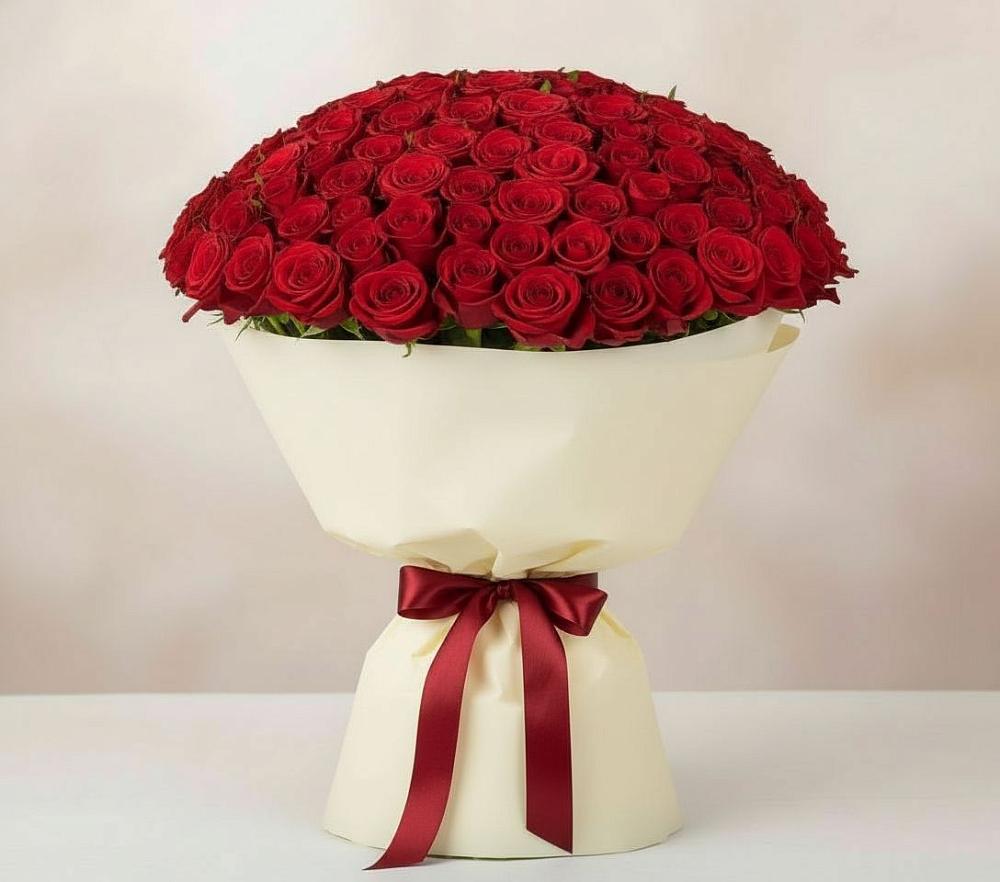 Букет 101 Красная роза Милано в Яшкуле