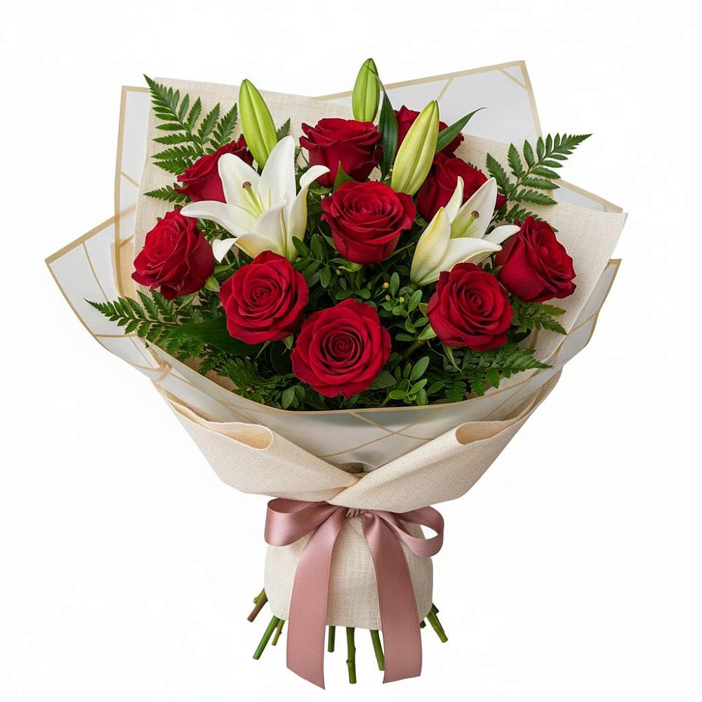 Букет цветов из: Лилии и Розы в Яшкуле