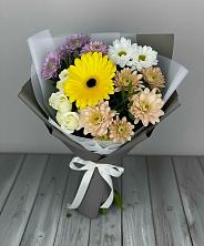 Букет цветов из:  Розы, Герберы и Хризантемы в Яшкуле