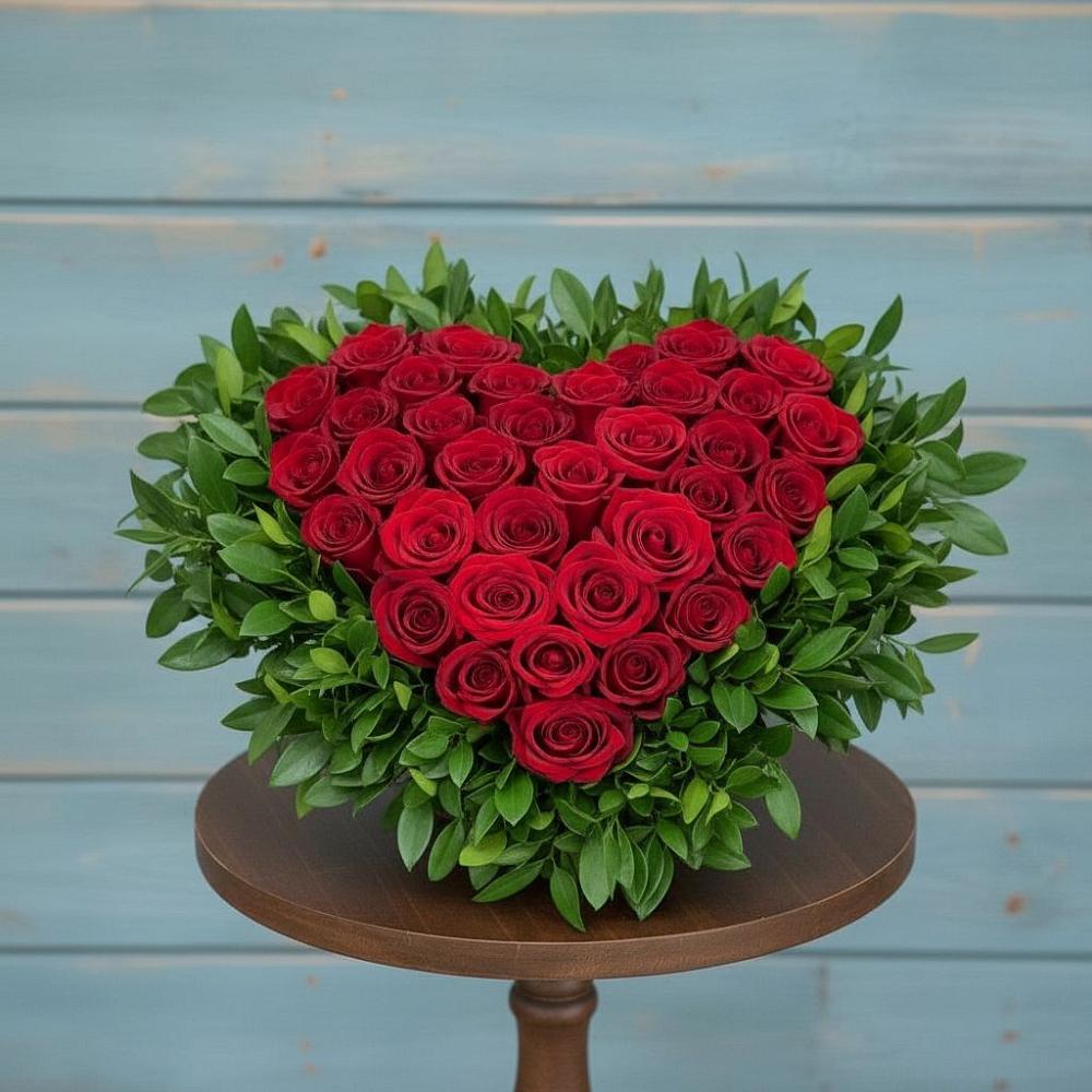 Цветочная композиция из Розы в виде сердца в Яшкуле