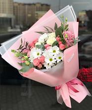 Букет цветов из:  Розы, Лизиантусы и Хризантемы в Яшкуле