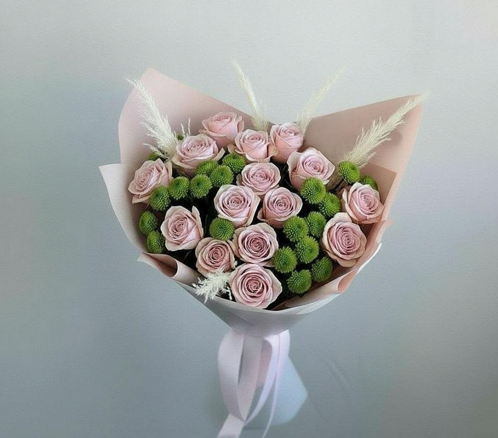 Букет цветов из: Розы и Хризантемы в Яшкуле