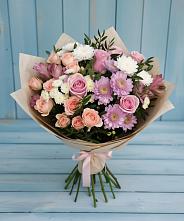 Букет цветов из:  Хризантемы, Розы и Альстромерии #REPLACE_PRED# Яшкуле