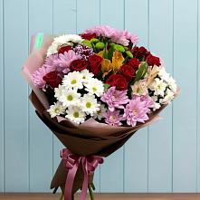 Букет цветов из:  Розы, Хризантемы и Альстромерии в Яшкуле