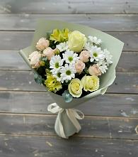 Букет цветов из:  Альстромерии, Розы и Хризантемы в Яшкуле