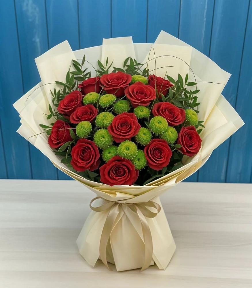 Букет цветов из: Розы и Хризантемы в Яшкуле